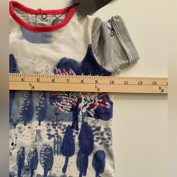 Catimini Baby Boy’s T-shirt NWT Italian Gray Blue Red Tree Cats - Picture 5 of 7